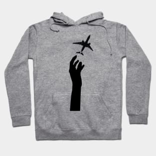 Hand rising for an aeroplane minimalist Hoodie